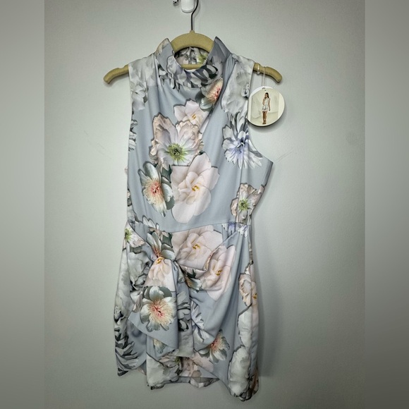 Finders Keepers Floral Mini Dress NWT | Pastel Blue | Size M - Picture 3 of 17